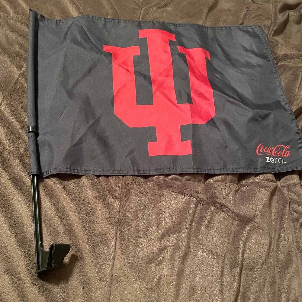 Brand new Indiana University Coca Cola Zero Flag to hook on car